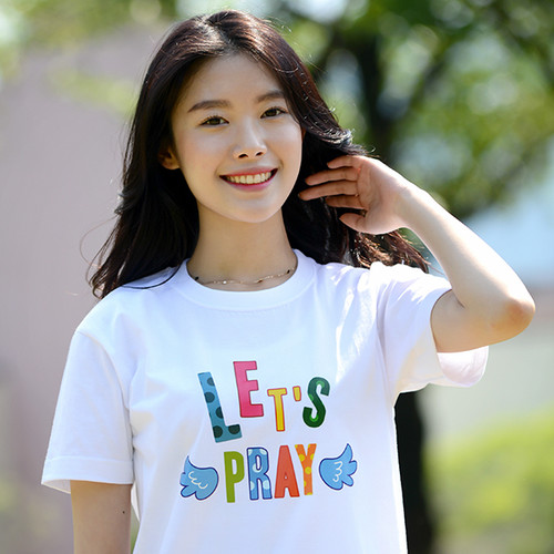 교회단체티 체육대회 야외행사 교회티셔츠 Lets Pray 프레이