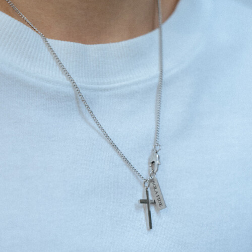 SOLA FIDE SILVER CROSS NECKLACE