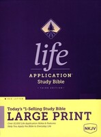 NKJV: Life Application Study Bible, 3d Ed., Large Print (Red Letter, Bonded Leather, Black)