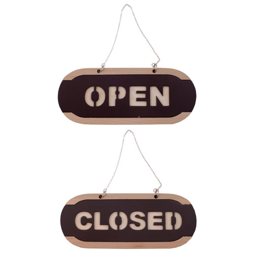 (대) 우드 양면 오픈 클로즈 문패 사인 표지판 | 갓피플몰 6701 - OPEN/CLOSED (대) 우드 양면 오픈 클로즈 문패 사인 표지판 [갓피플몰]
