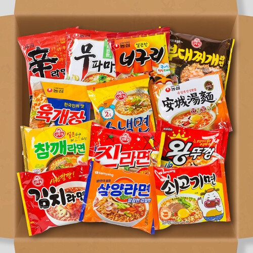 종합라면선물세트 자취생세트 라면간식박스 13종의 다양한라면을 한박스에 종합라면상품 4-16