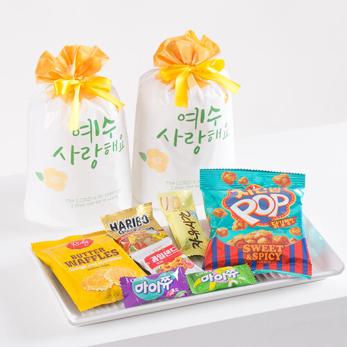 간식 7종 부활절 주일학교 간식 선물 미니 과자선물 세트 교회 예수사랑 리본 간식꾸러미 GA000J