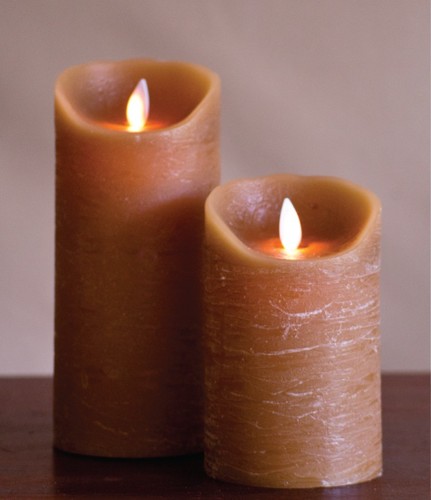 FLAMELESS CANDLE TAUPE DISTRESSED - ȸ