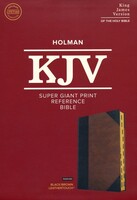 KJV: Super Giant Print Reference Bible, Black/Brown Leathertouch, Indexed