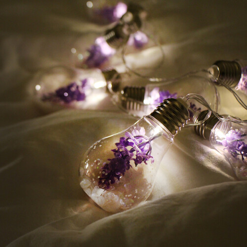 라벤더 블링 플라워 전구 - lavender bling flower garland