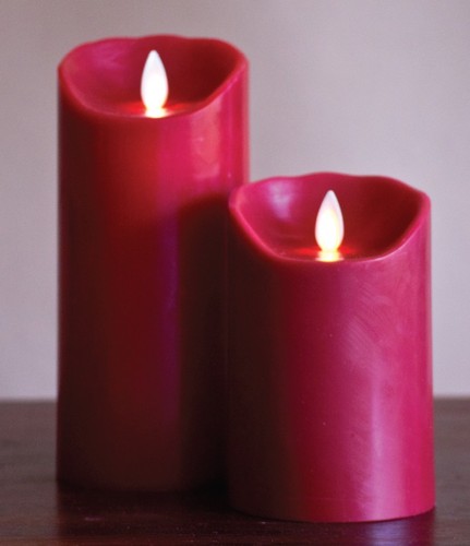 FLAMELESS CANDLE RED SMOOTH - 