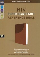 NIV: Super Giant Print Reference Bible, Leathersoft, Brown, Red Letter, Thumb Indexed, Comfort Print (Imitation Leather)