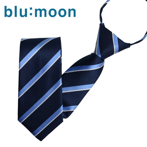 [blu:moon] 블루문 자동/지퍼넥타이 - 슬림투톤 블루 7cm