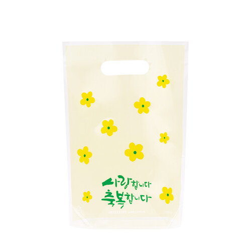 그레이스벨 선물포장 비닐쇼핑백(5매) 03.그린옐로우