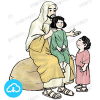 디지털 일러스트 130 어린이를 사랑하시는 예수님 by 정형기 / 이메일발송(파일)