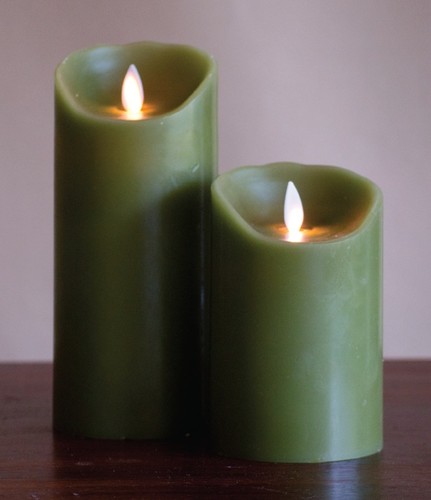 FLAMELESS CANDLE GREEN SMOOTH - ׸