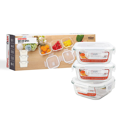 기픈샘 고급 밀폐용기 3조 320ml x 3개
