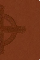 NLT: Premium Value Slimline Bible Large Print Cross (Sienna, Imitation Leather)