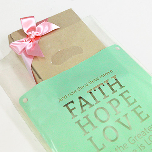 선물포장 비닐백(중)_Faith Hope Love (20매)_민트