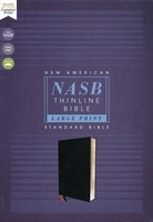 NASB: Thinline Bible, Large Print, Black, Red Letter Edition, 1995 Text, Comfort Prin (Bonded Leather)