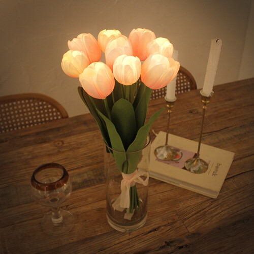 글램 핑크 튤립 부케 LED 무드등 - glam pink tulip bouquet LED
