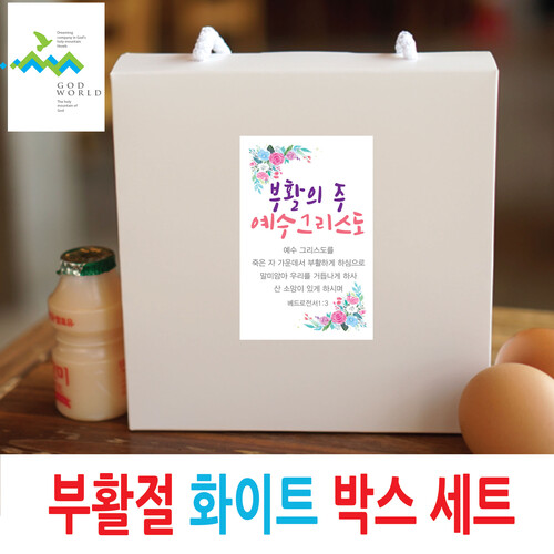 갓월드 부활절 화이트사각박스3 (스티커포함 5개 1세트)
