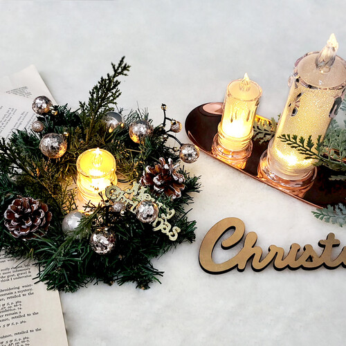 LED 크리스탈 캔들 무드등 크리스마스 인테리어 장식 소품