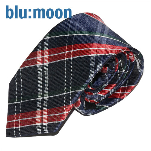 [blu:moon] 블루문넥타이 - 데일리체크 레드 8cm