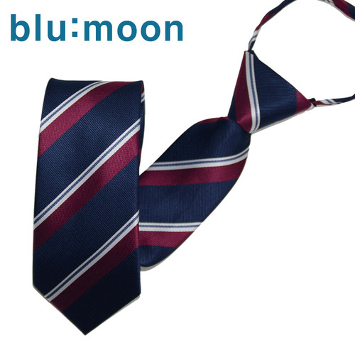 [blu:moon] 블루문 자동/지퍼넥타이 - 버클리 와인 7cm