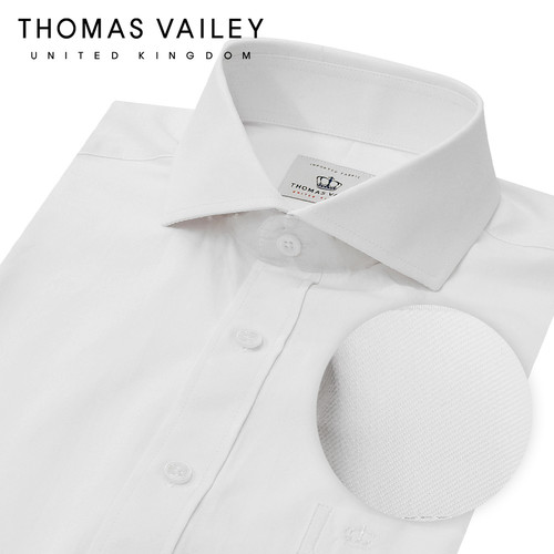 [THOMAS VAILEY] 토마스 베일리 남성드레스셔츠 트윌 화이트 와이드카라 클래식핏 1THTHA4MSU110