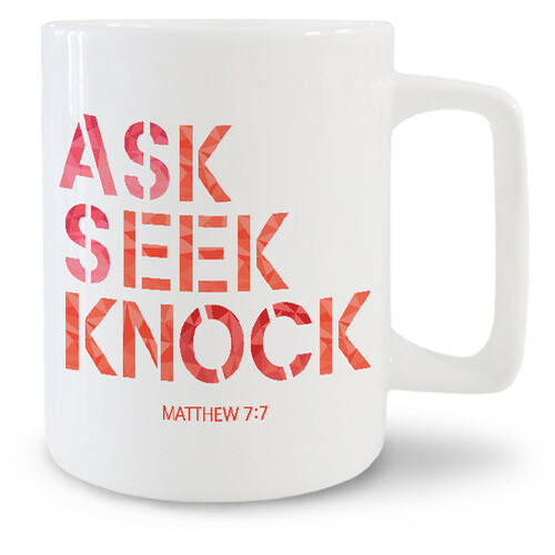 본차이나 메시지 머그컵_ASK,SEEK,KNOCK(Red)
