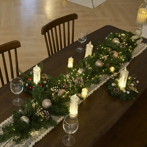 LED 크리스마스 홈파티 테이블 장식 가랜드 이벤트 파티 소품