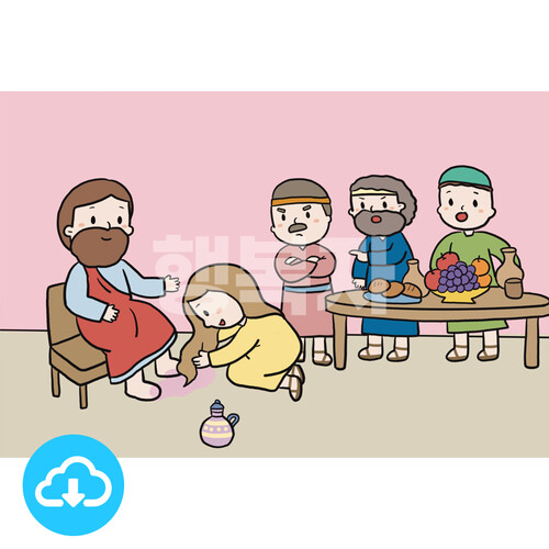 디지털 일러스트 101 향유를 부은 마리아 by 행복자 / 다운로드(파일)