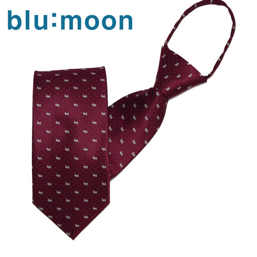 [blu:moon] 블루문 자동/지퍼넥타이 - 강아지 와인 8cm