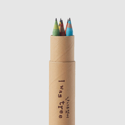 [보킷] 친환경문구 재생종이 연필 5pcs(스티커제작, 연필 로고인쇄 가능)