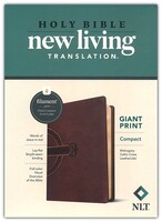 NLT: Compact Giant Print Bible, Filament Enabled Edition (LeatherLike, Mahogany Celtic Cross, Red Letter)