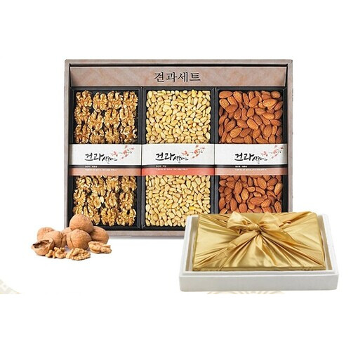 [명절견과선물세트]국산잣180g,미국산호두200g,미국산아몬드280g