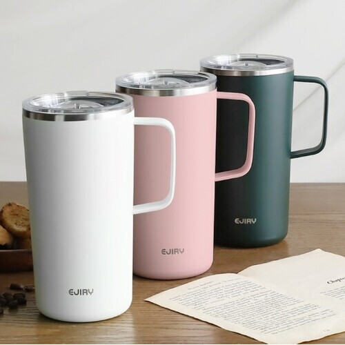 EBLANC 텀블러 손잡이 스텐컵 600ml_색상 3종